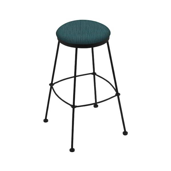 25" Stationary Counter Stool, Black Wrinkle, Graph Tidal Seat